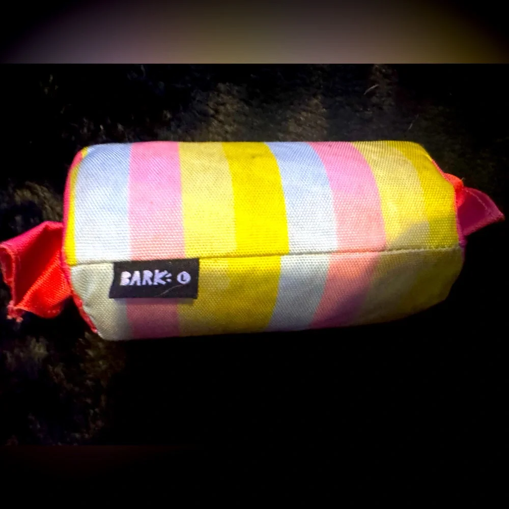 Bark box Super Chewer Rip & Reveal candy Dog Toy NEW wacky bounce & roll